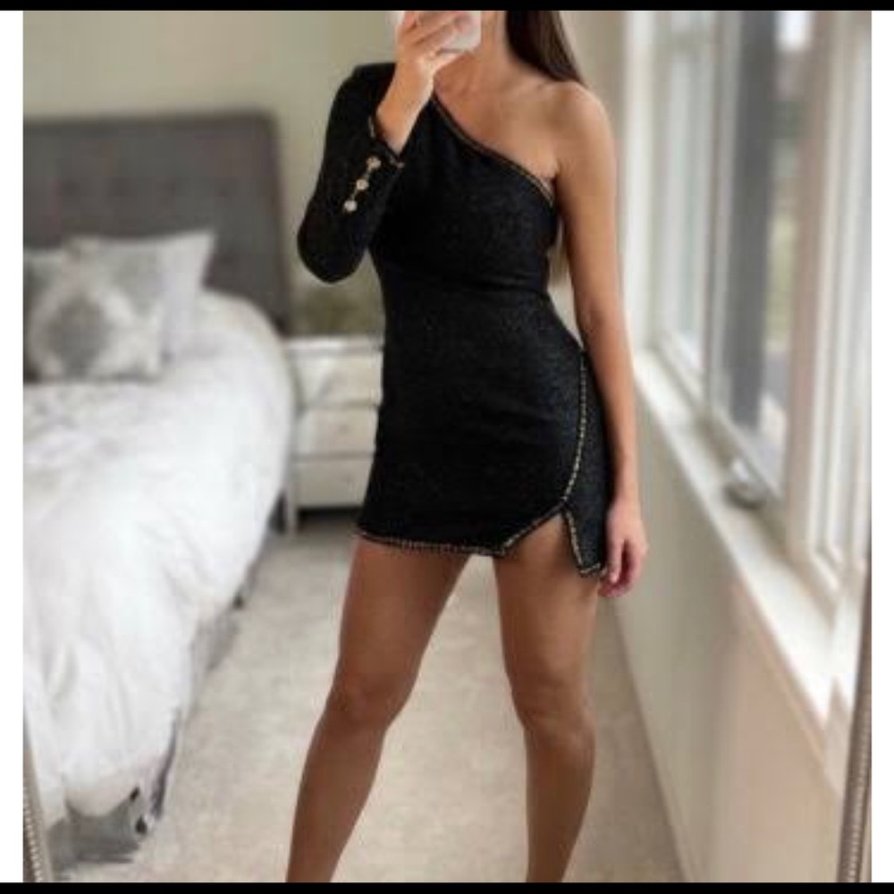 ZARA ASYMMETRIC BLACK DRESS
